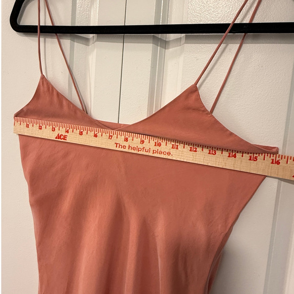 NEW! Anine Bing XS Silky Bay Slip Dress Midi Sexy 90's Style Rose Pink VNeck 0 2 - Picture 12 of 16